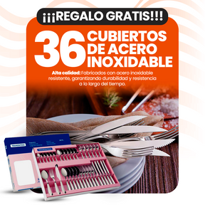 Kit con 30 Platos y Tazas + 36 Cubiertos de Acero Inoxidable (¡Últimas Unidades!)