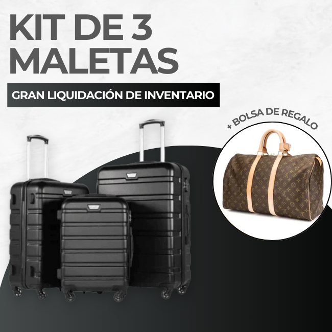 Kit de 3 Maletas + Regalo (COMPRA 1 Y LLEVA 3) - Garantía de 6 meses