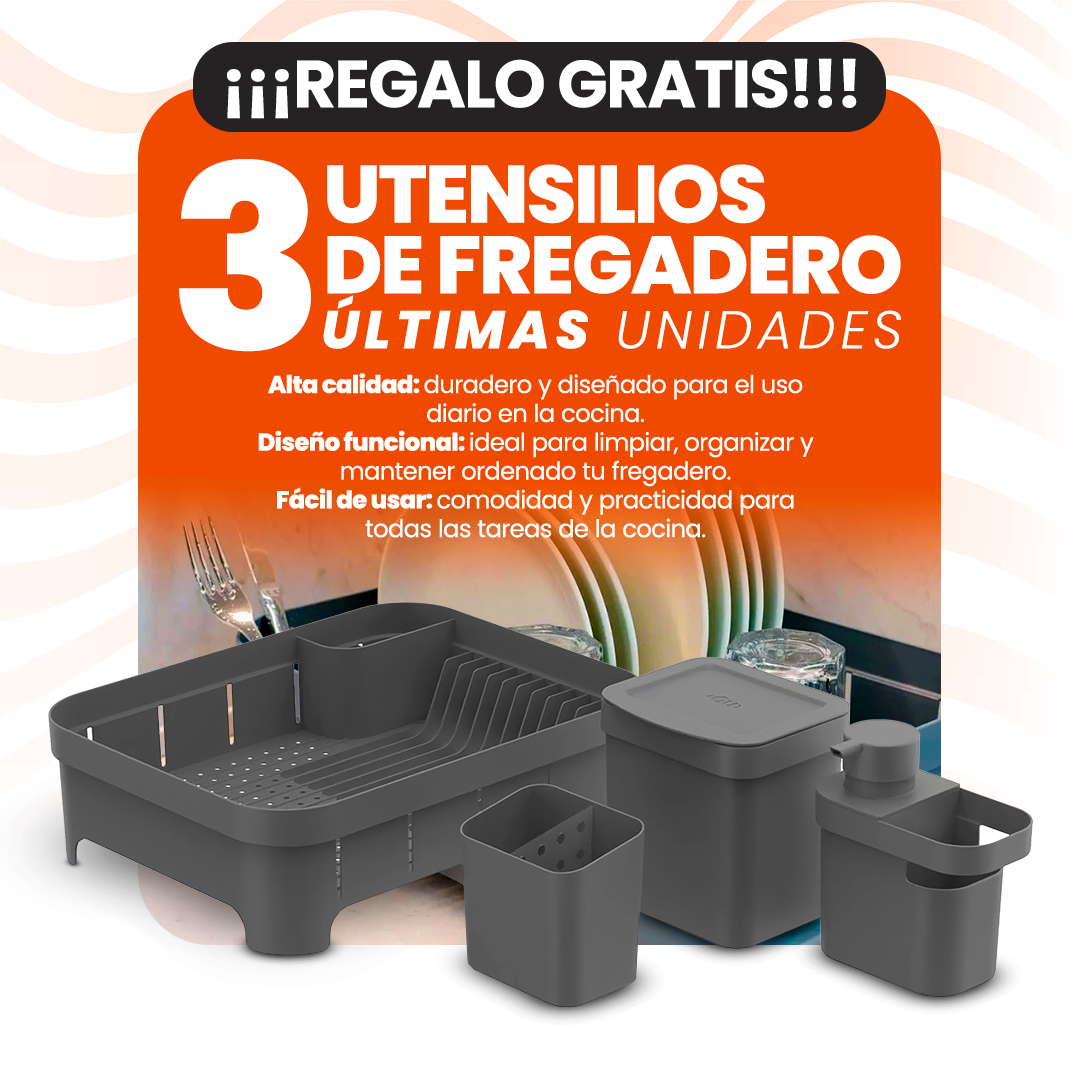 Kit de 15 Tarros Herméticos + 3 Utensilios de Fregadero