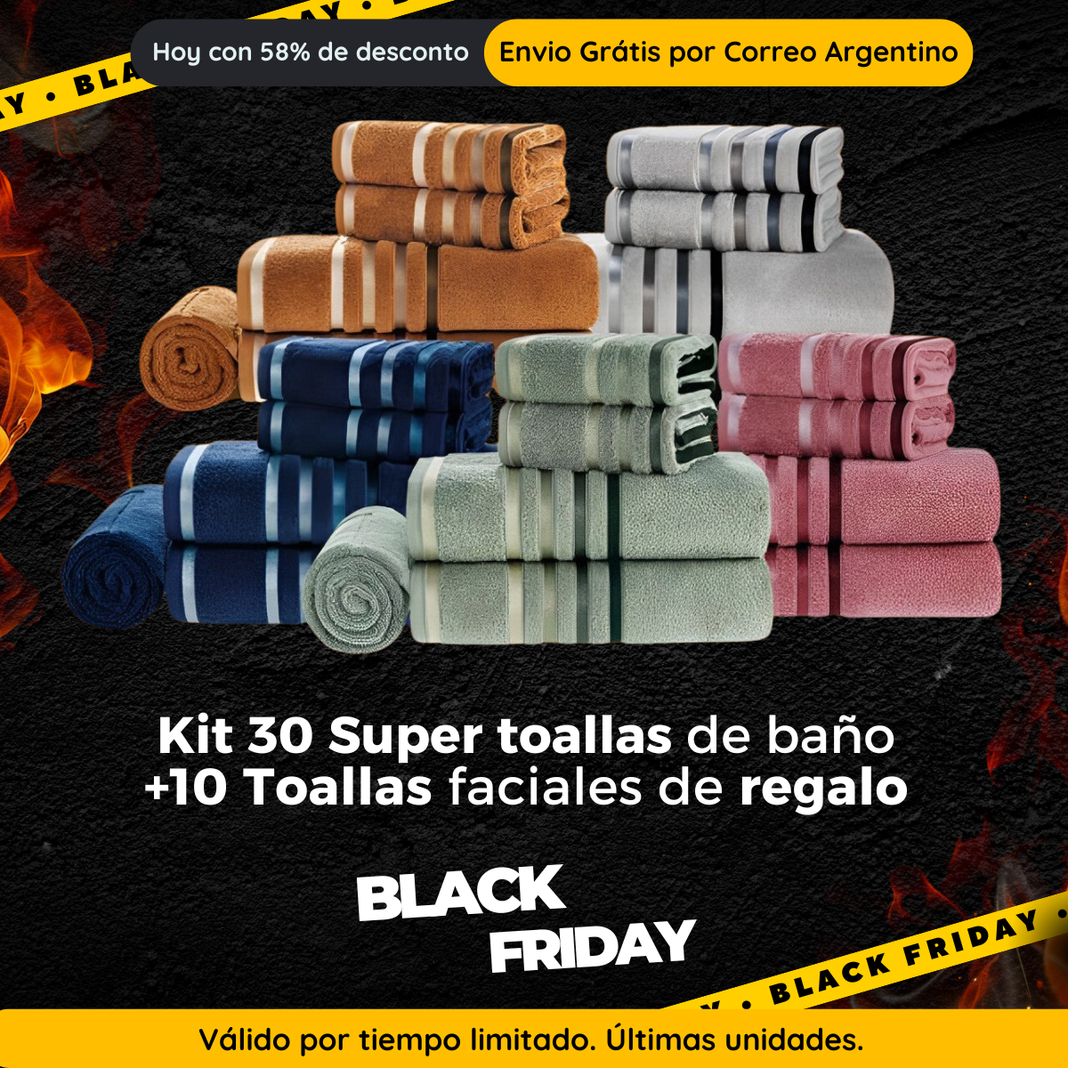 MEGA KIT Toallas de Alta Calidad - (LIQUIDACIÓN - ÚLTIMO DÍA)