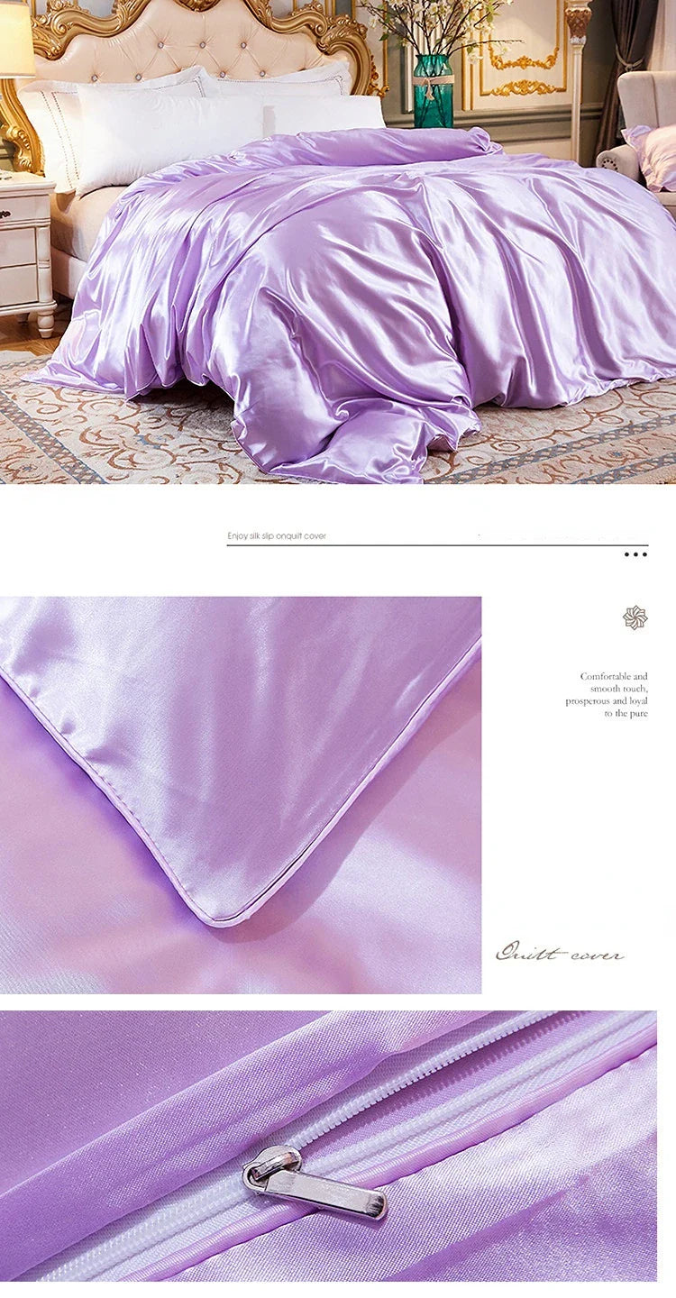 Natural Mulberry 100% Silk Bedding Sets Quilt Duvet Cover 2pcs Pillowcases with Bedsheet King Queen Twin Size Bedding Sets Cover