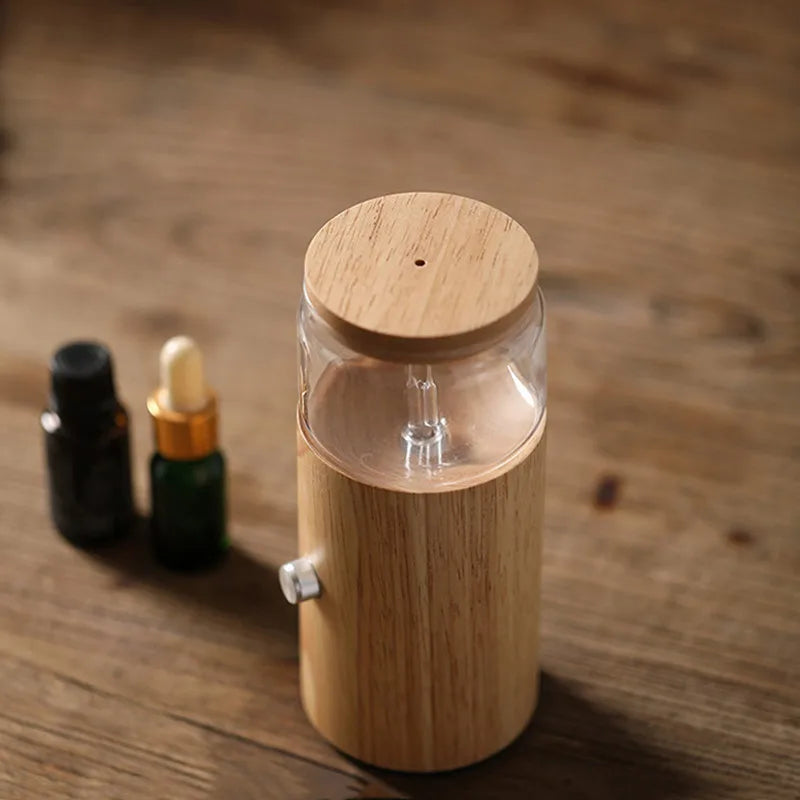 Difusor de Aromas sin Agua Essentialloffers™ - Nebulizador Eléctrico de Vidrio y Madera para Hogar