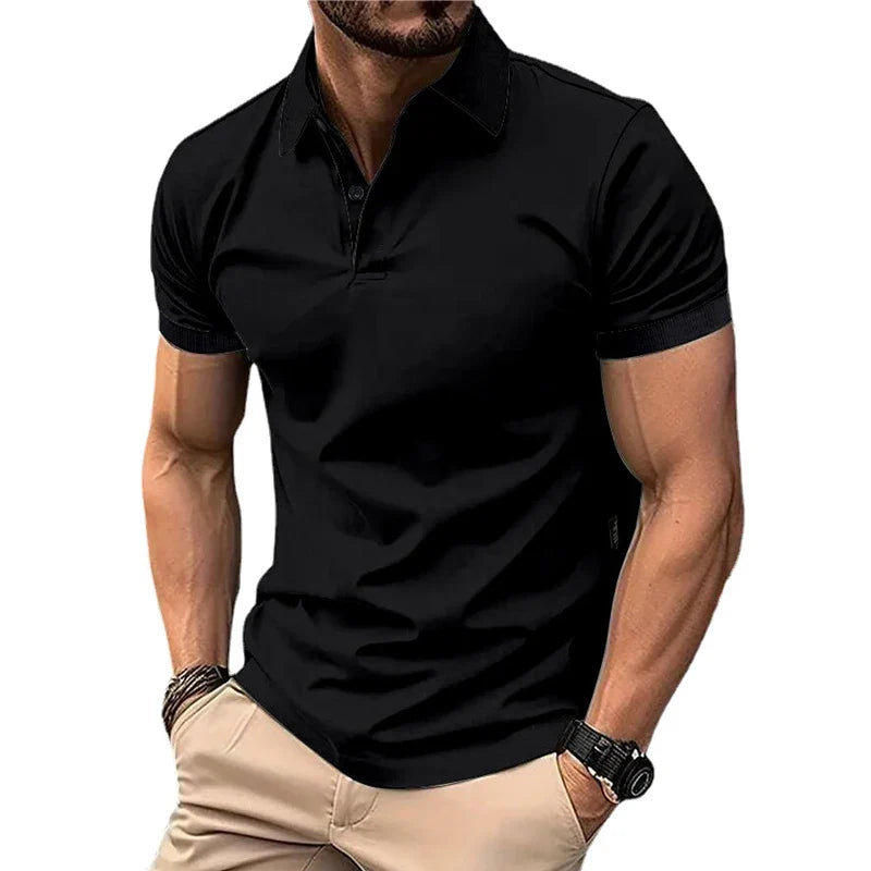 Camiseta Polo de Verano para Hombre - Manga Corta, Cuello con Botones, Estilo Casual