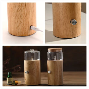 Difusor de Aromas sin Agua Essentialloffers™ - Nebulizador Eléctrico de Vidrio y Madera para Hogar