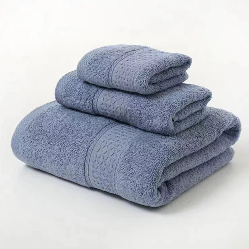 Set de Toallas de Algodón Lujo 3 Piezas Essentialloffers™ - Suaves y Absorbentes para Baño en Casa