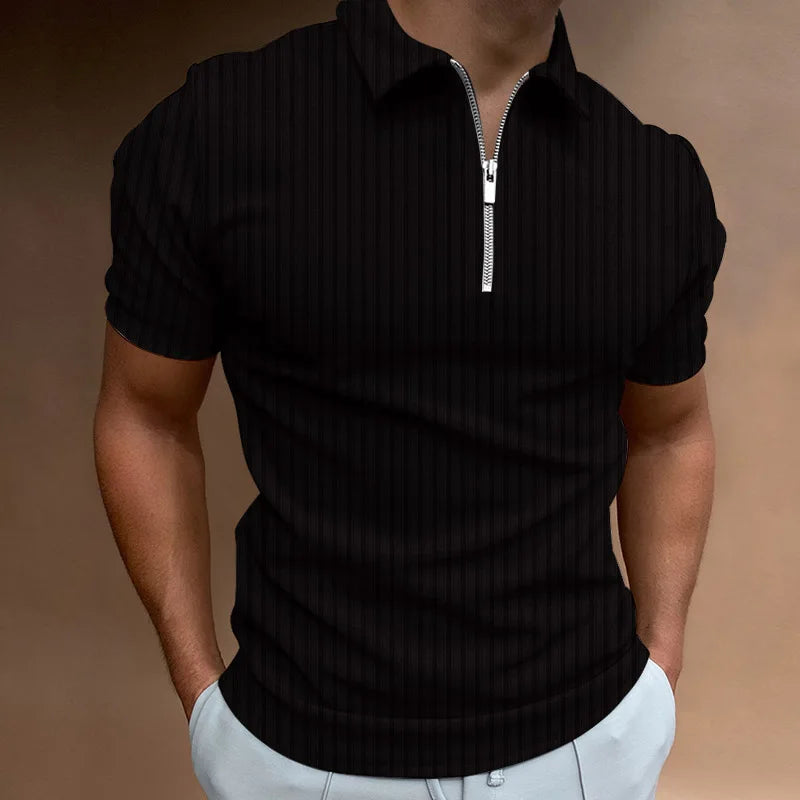 Camisas Polo de Moda para Hombres 2023 - Verano con Rayas y Cierre