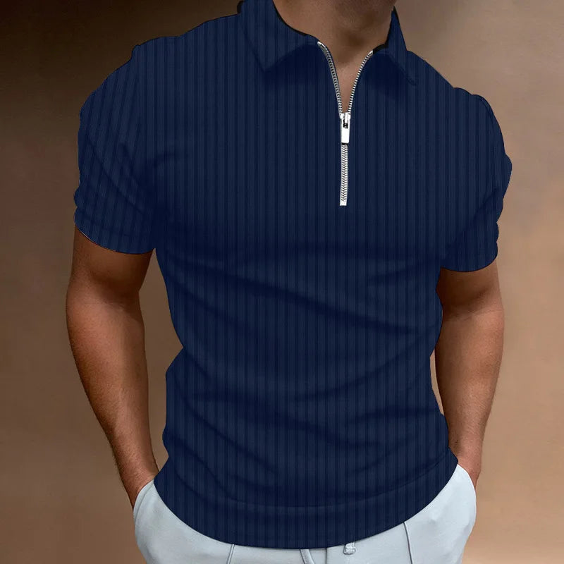 Camisas Polo de Moda para Hombres 2023 - Verano con Rayas y Cierre