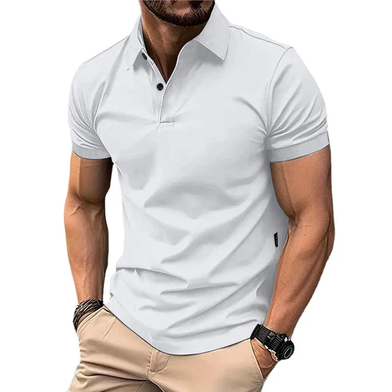 Camiseta Polo de Verano para Hombre - Manga Corta, Cuello con Botones, Estilo Casual