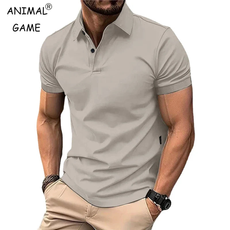 Camiseta Polo de Verano para Hombre - Manga Corta, Cuello con Botones, Estilo Casual