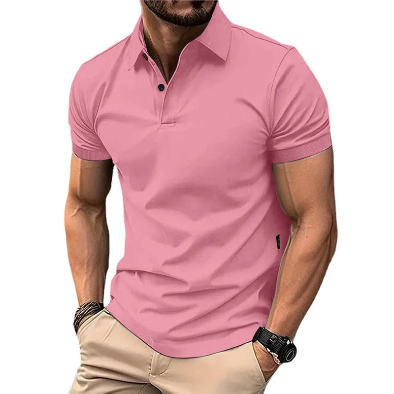 Camiseta Polo de Verano para Hombre - Manga Corta, Cuello con Botones, Estilo Casual