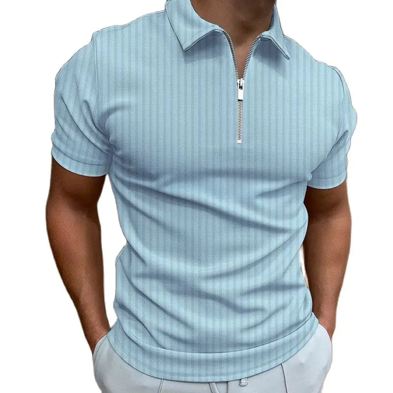 Camisas Polo de Moda para Hombres 2023 - Verano con Rayas y Cierre