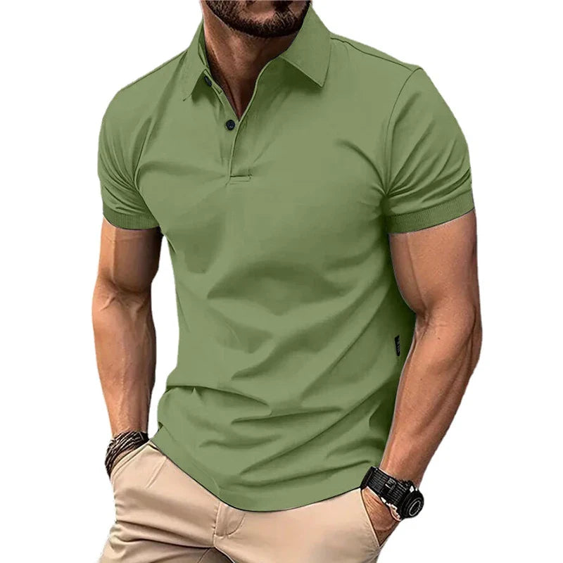 Camiseta Polo de Verano para Hombre - Manga Corta, Cuello con Botones, Estilo Casual